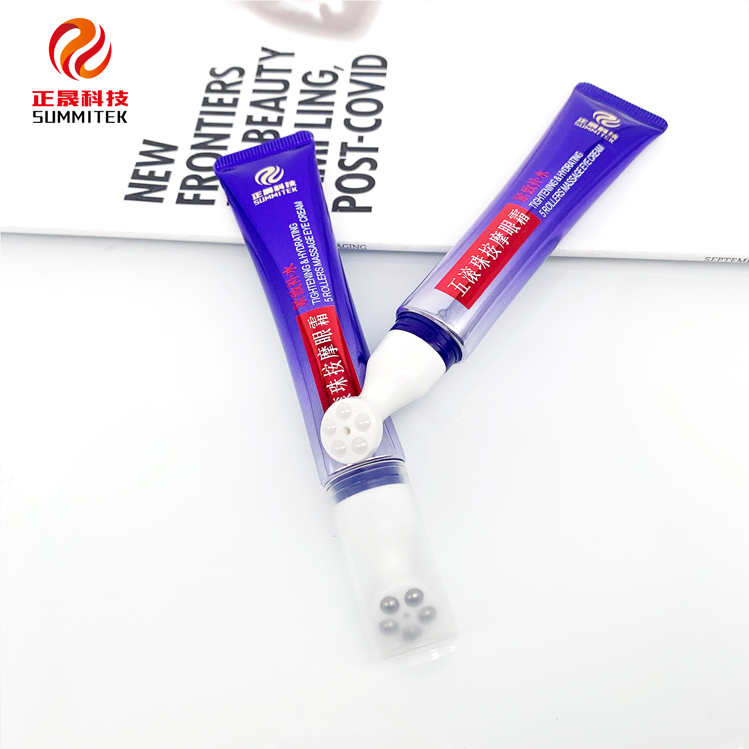 Tubo ocular de massagem com cinco rolos D19