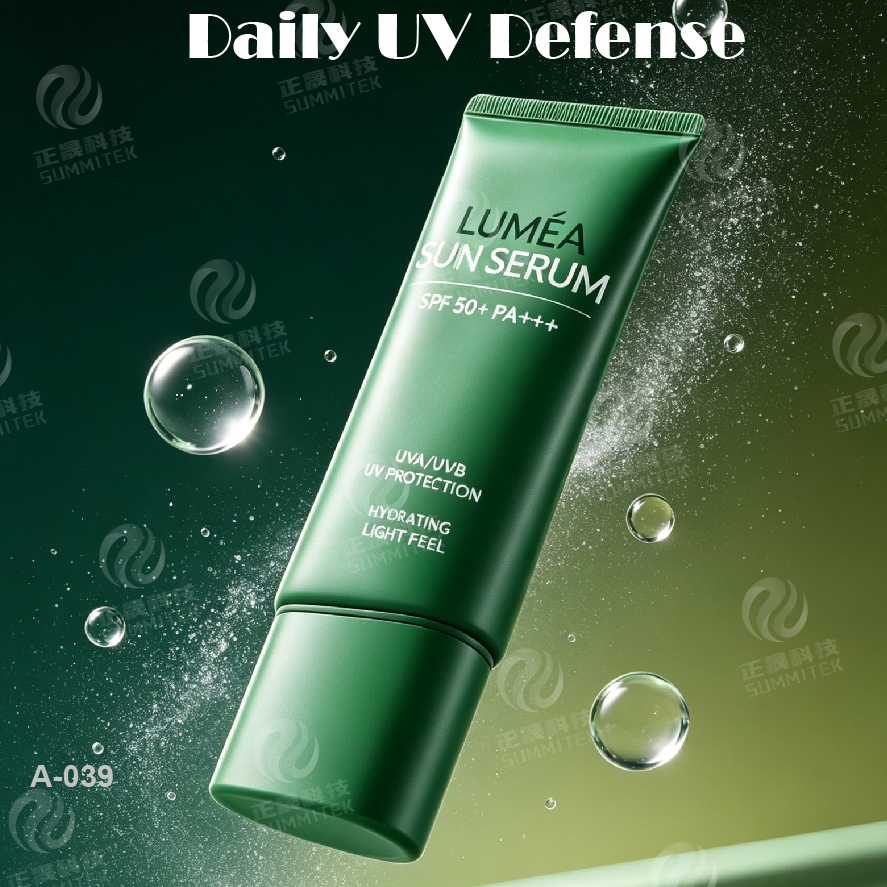 Tubo Protetor Solar com Bico Longo | Embalagem de prote&ccedil;&atilde;o UV com tampa de rosca verde