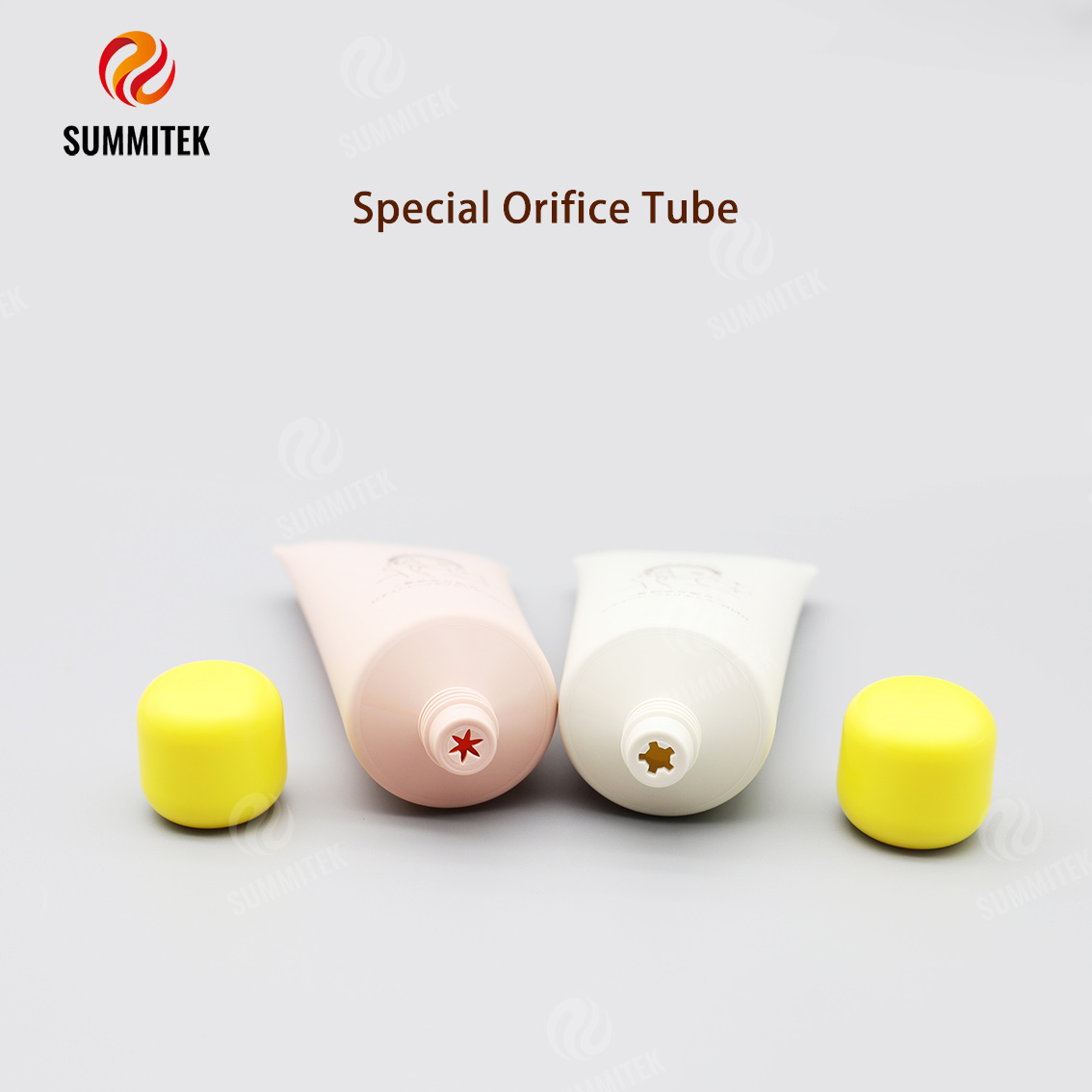 Tubo redondo com orif&iacute;cio especial | Tampa de formato personalizado, PE/ABL/Biodegrad&aacute;vel