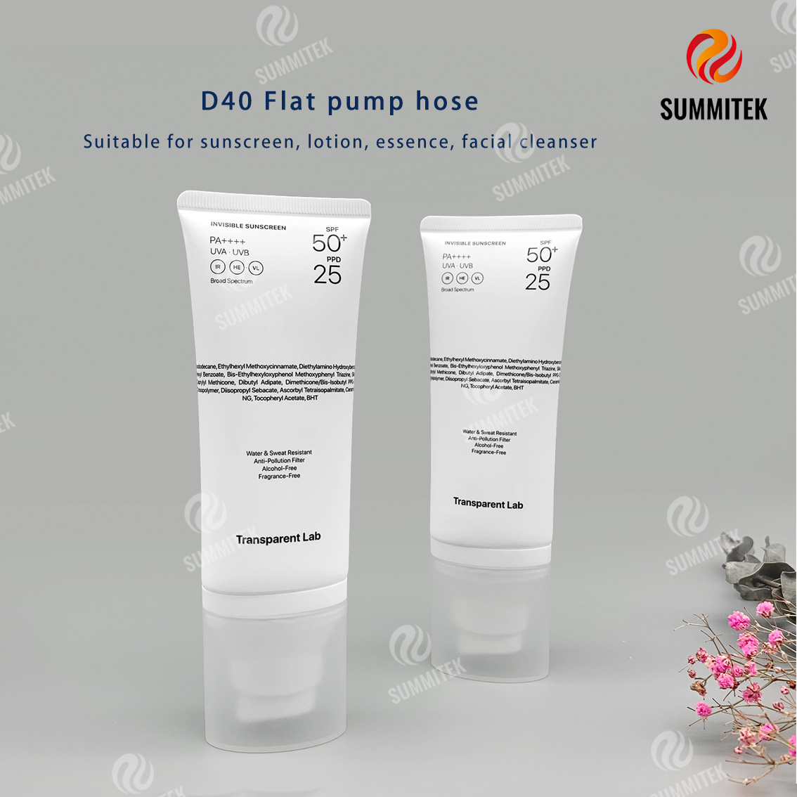 Tubo de bomba oval PE | Embalagem cosm&eacute;tica minimalista branca fosca
