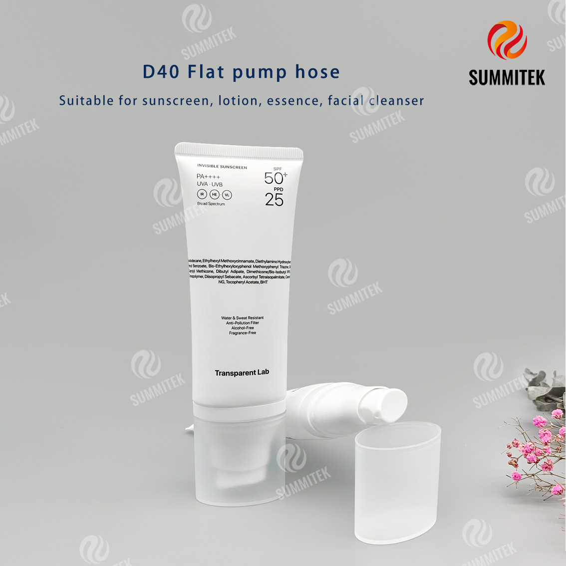 Tubo de bomba oval PE | Embalagem cosm&eacute;tica minimalista branca fosca