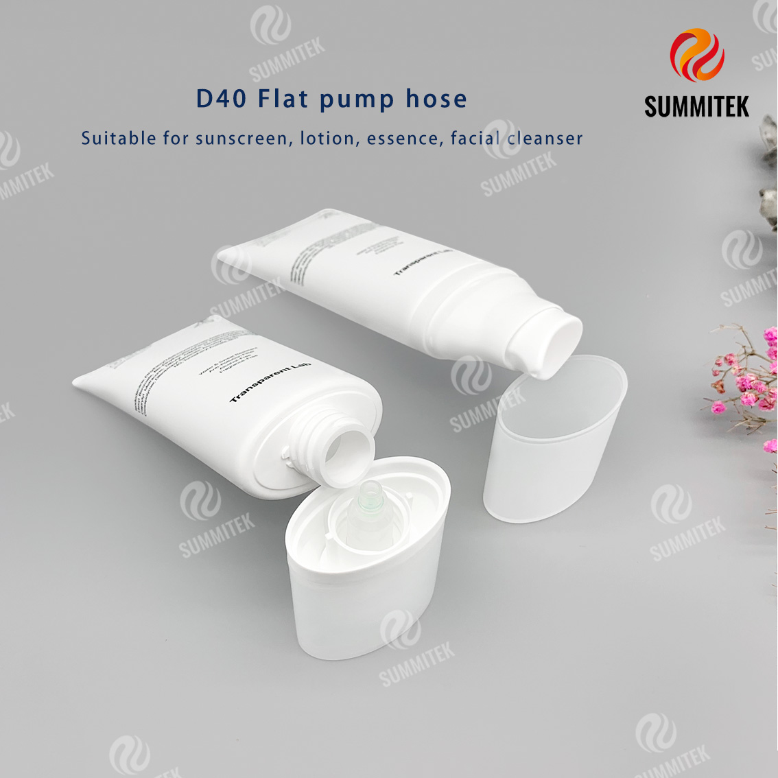 Tubo de bomba oval PE | Embalagem cosm&eacute;tica minimalista branca fosca