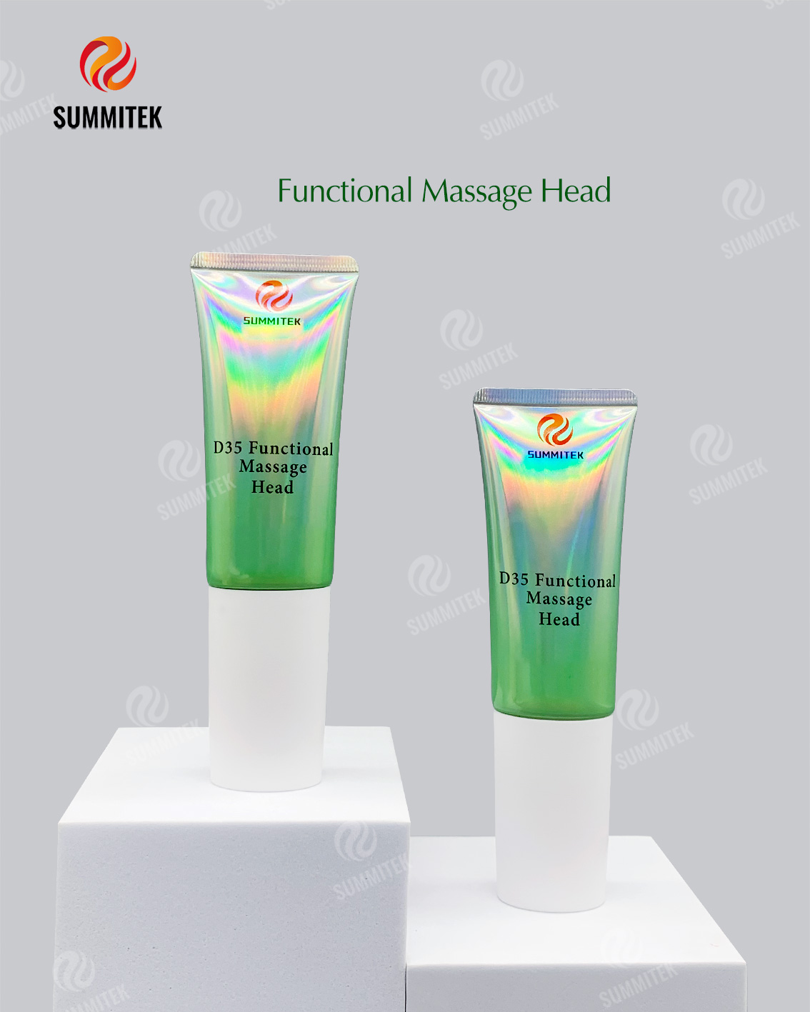 Tubo de massagem suave oval D35 | Embalagem de aplicador funcional para cuidados com a pele