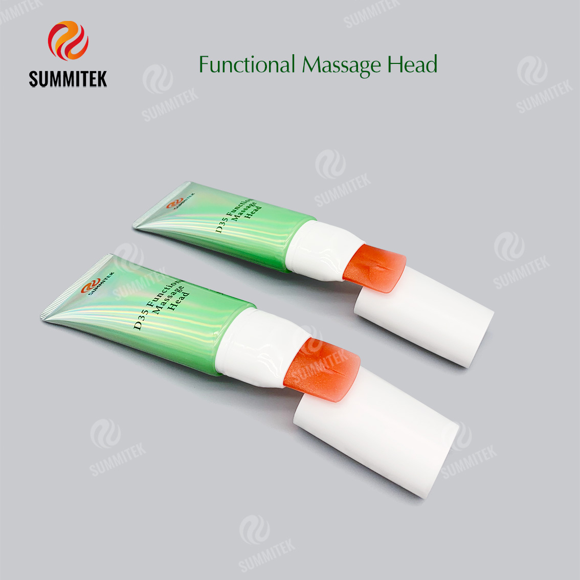 Tubo de massagem suave oval D35 | Embalagem de aplicador funcional para cuidados com a pele