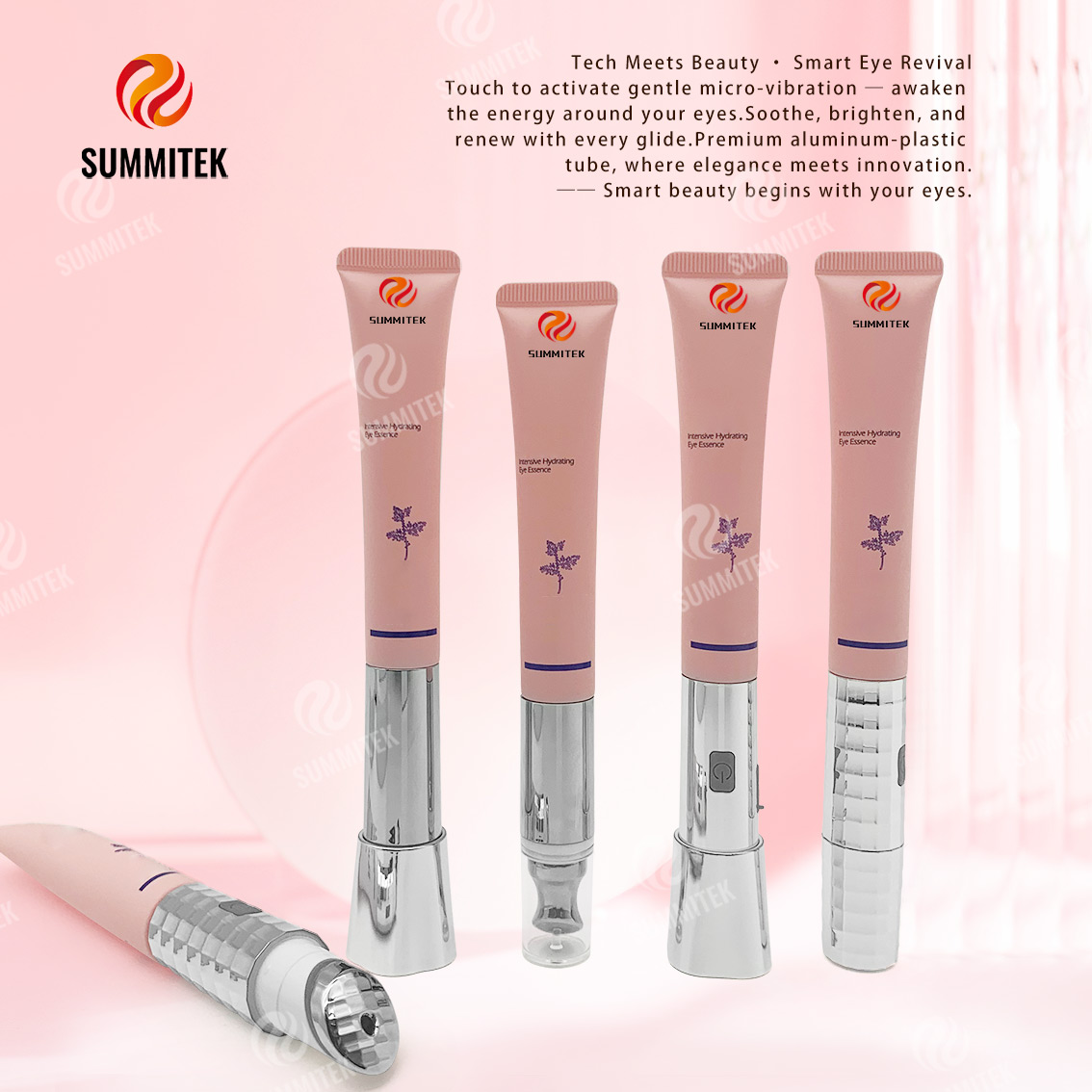 Tubo de creme vibrat&oacute;rio para os olhos | Embalagem de soro ocular para aplicador de microvibra&ccedil;&atilde;o