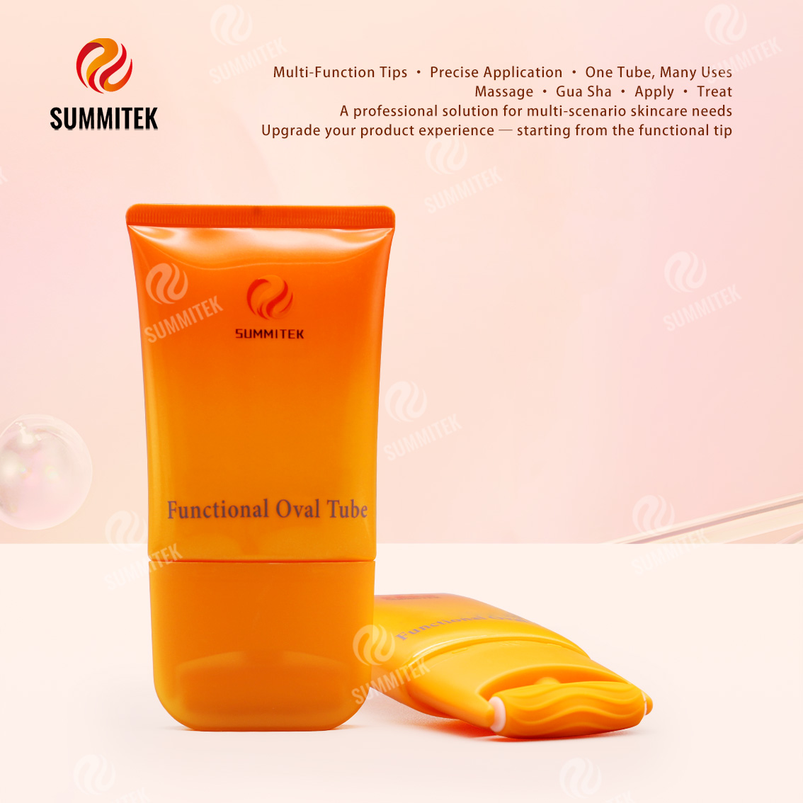 Tubo Oval Funcional D55 | Embalagem multipontas para massagem e cuidados com a pele