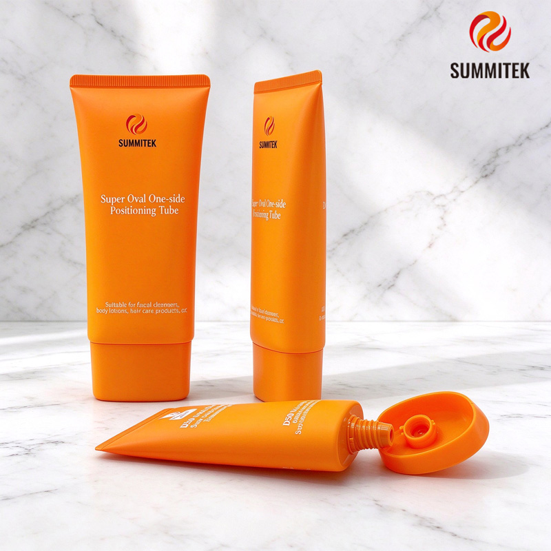 Tubo plano super oval D50 | Embalagem de limpador facial e lo&ccedil;&atilde;o corporal