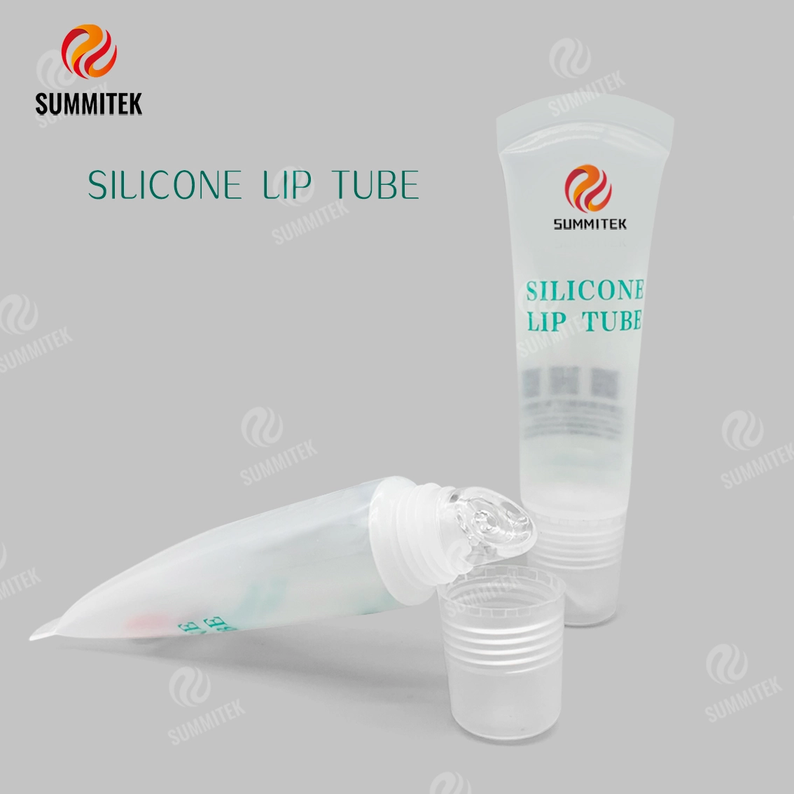 Tubo labial de silicone transl&uacute;cido D19 | Embalagem de b&aacute;lsamo labial e &oacute;leo labial para aplicador recicl&aacute;vel