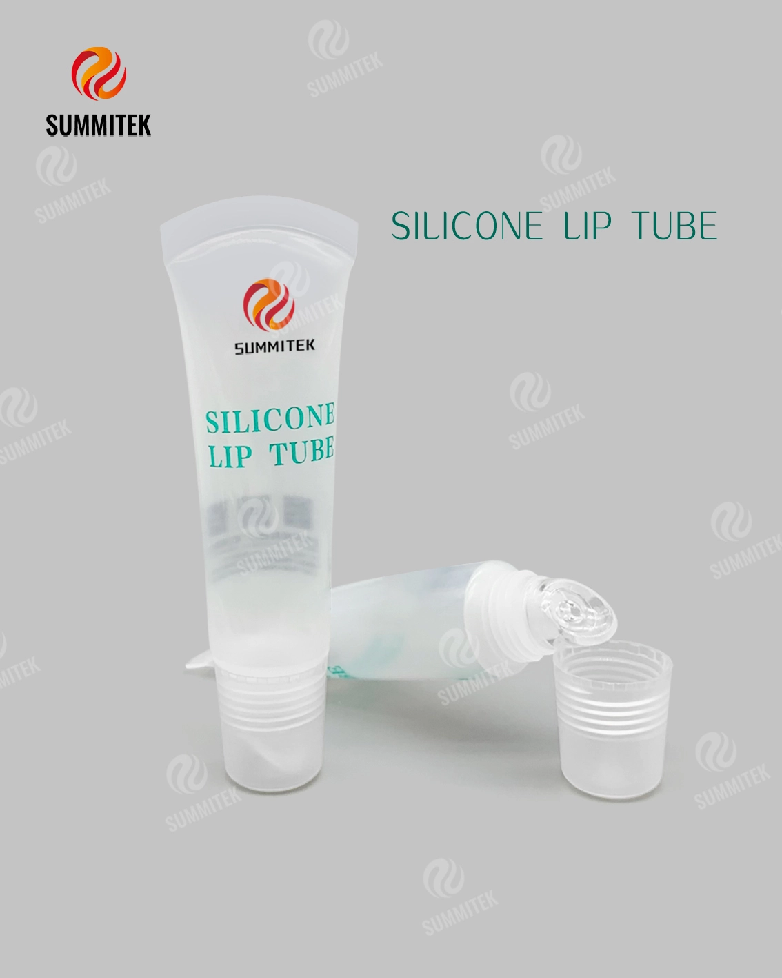 Tubo labial de silicone transl&uacute;cido D19 | Embalagem de b&aacute;lsamo labial e &oacute;leo labial para aplicador recicl&aacute;vel