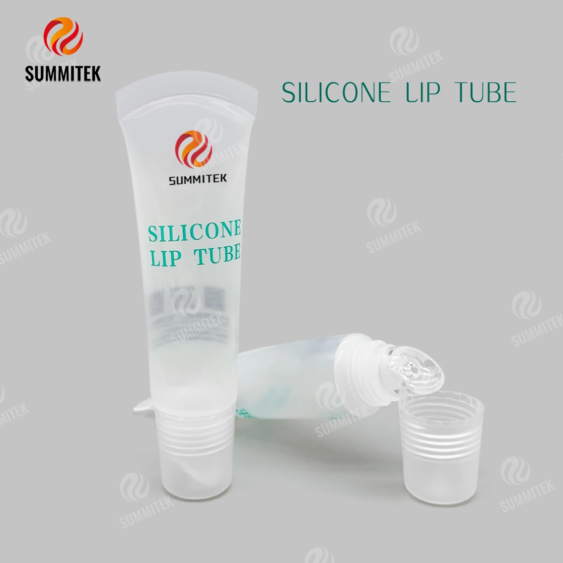 Tubo labial de silicone transl&uacute;cido D19 | Embalagem de b&aacute;lsamo labial e &oacute;leo labial para aplicador recicl&aacute;vel