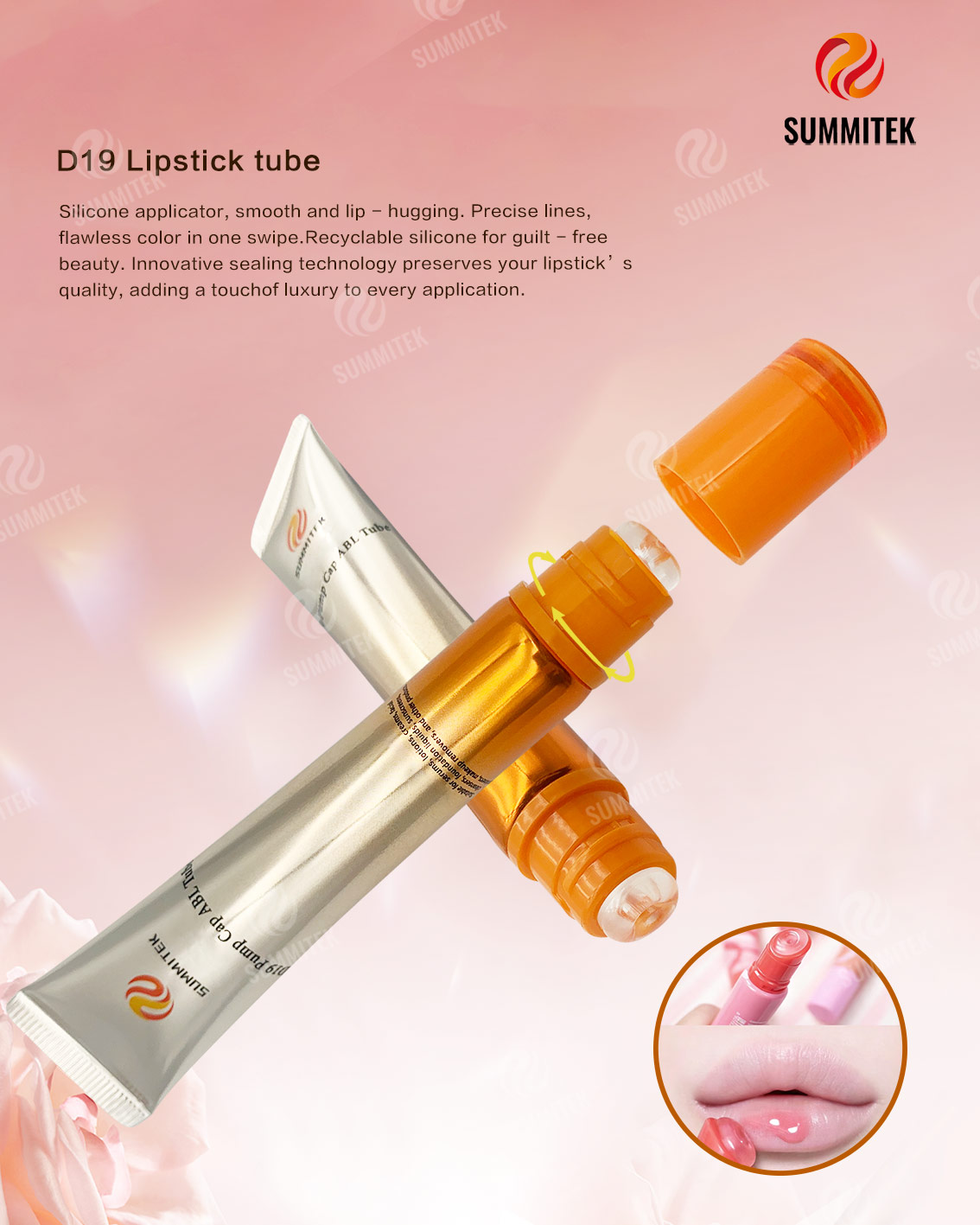 Tubo de brilho labial D19 | Aplicador de silicone em formato de rosquinha