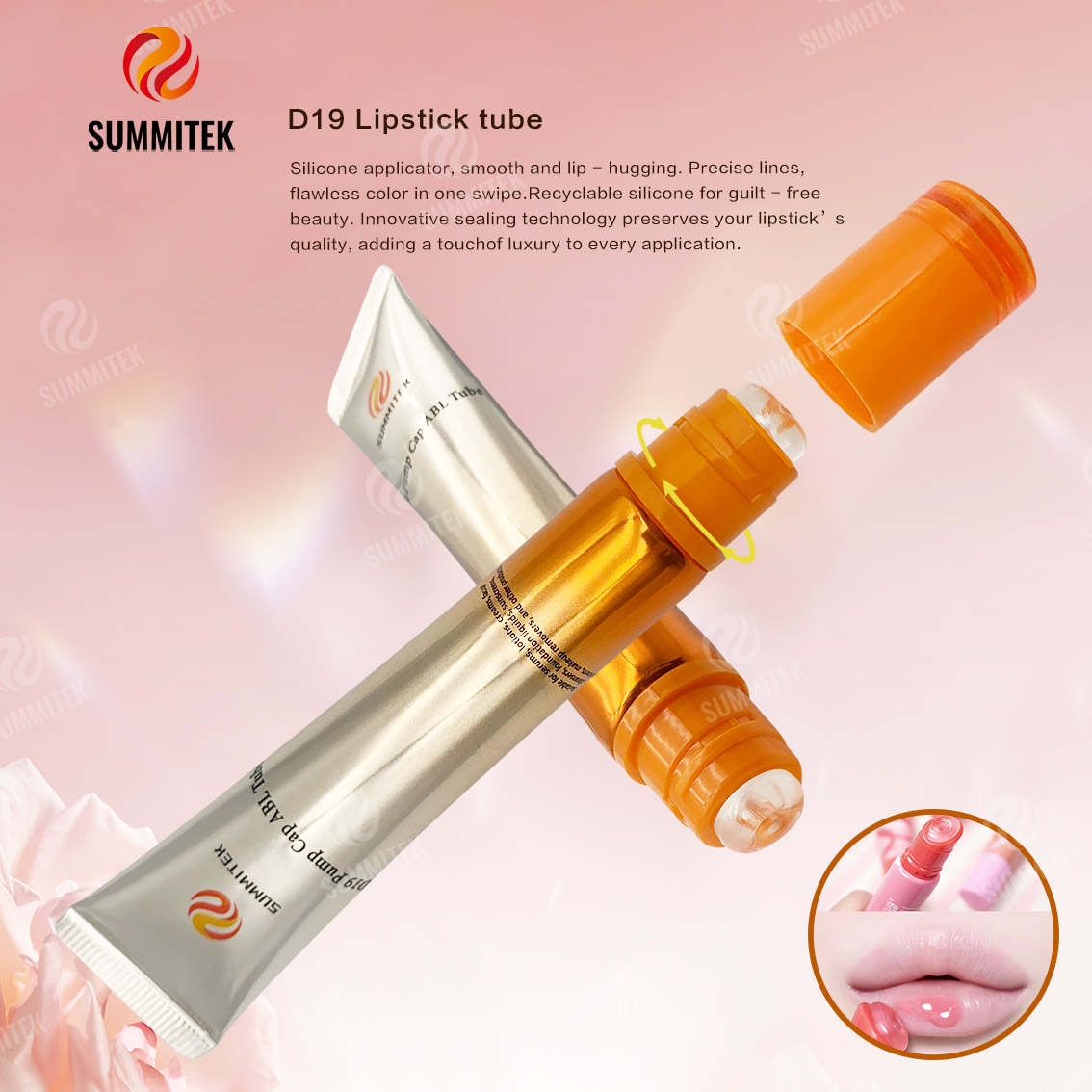 Tubo de brilho labial D19 | Aplicador de silicone em formato de rosquinha