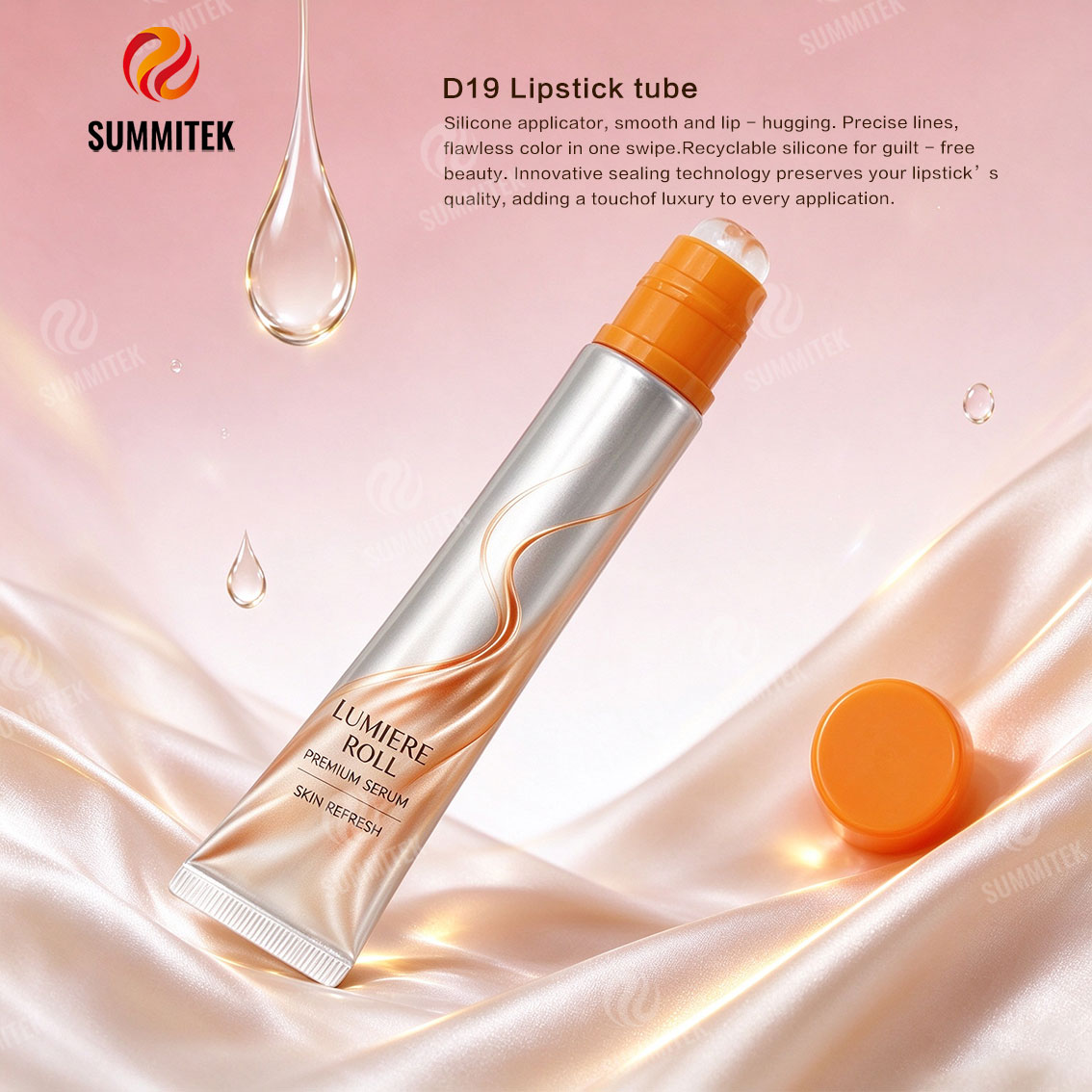 Tubo de brilho labial D19 | Aplicador de silicone em formato de rosquinha
