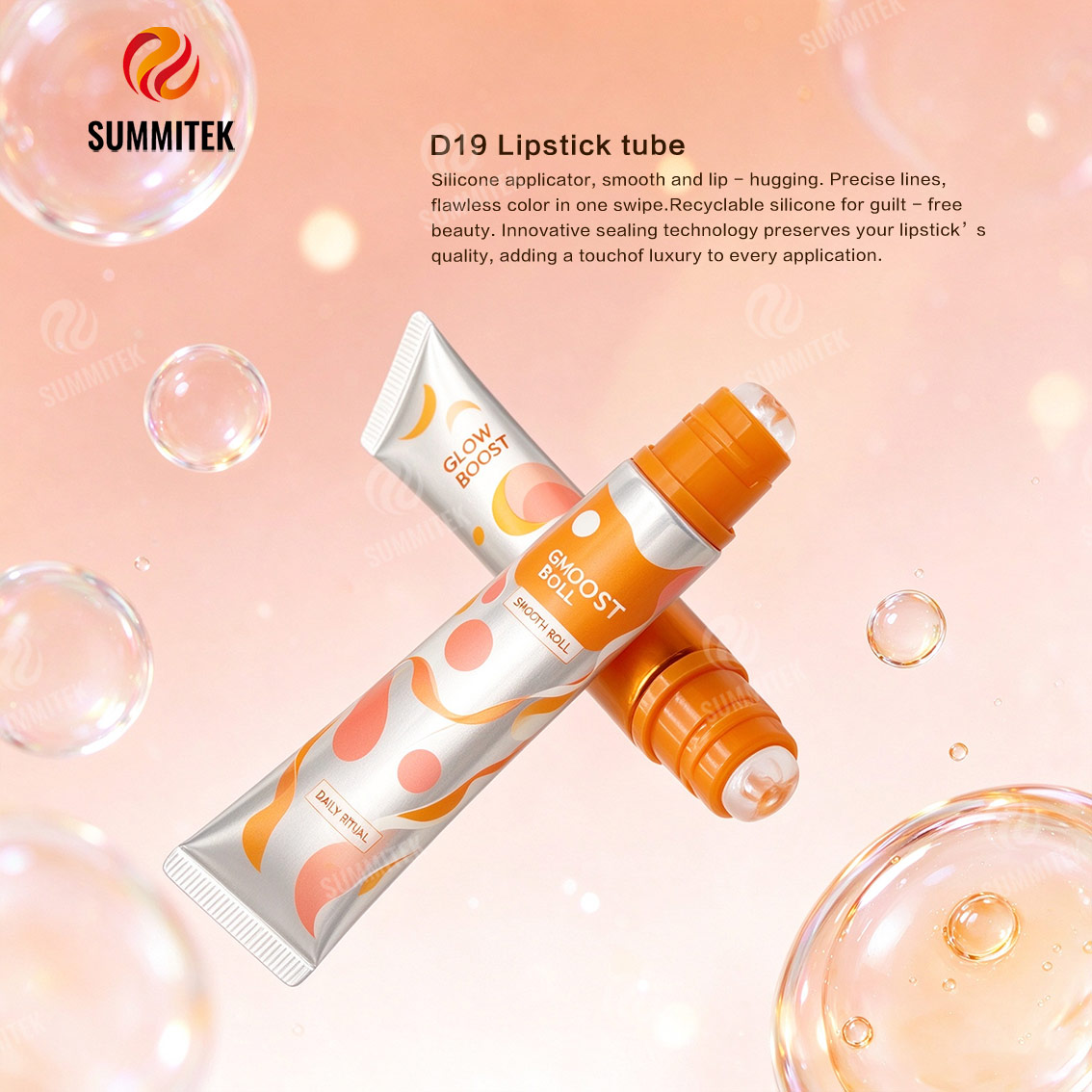 Tubo de brilho labial D19 | Aplicador de silicone em formato de rosquinha