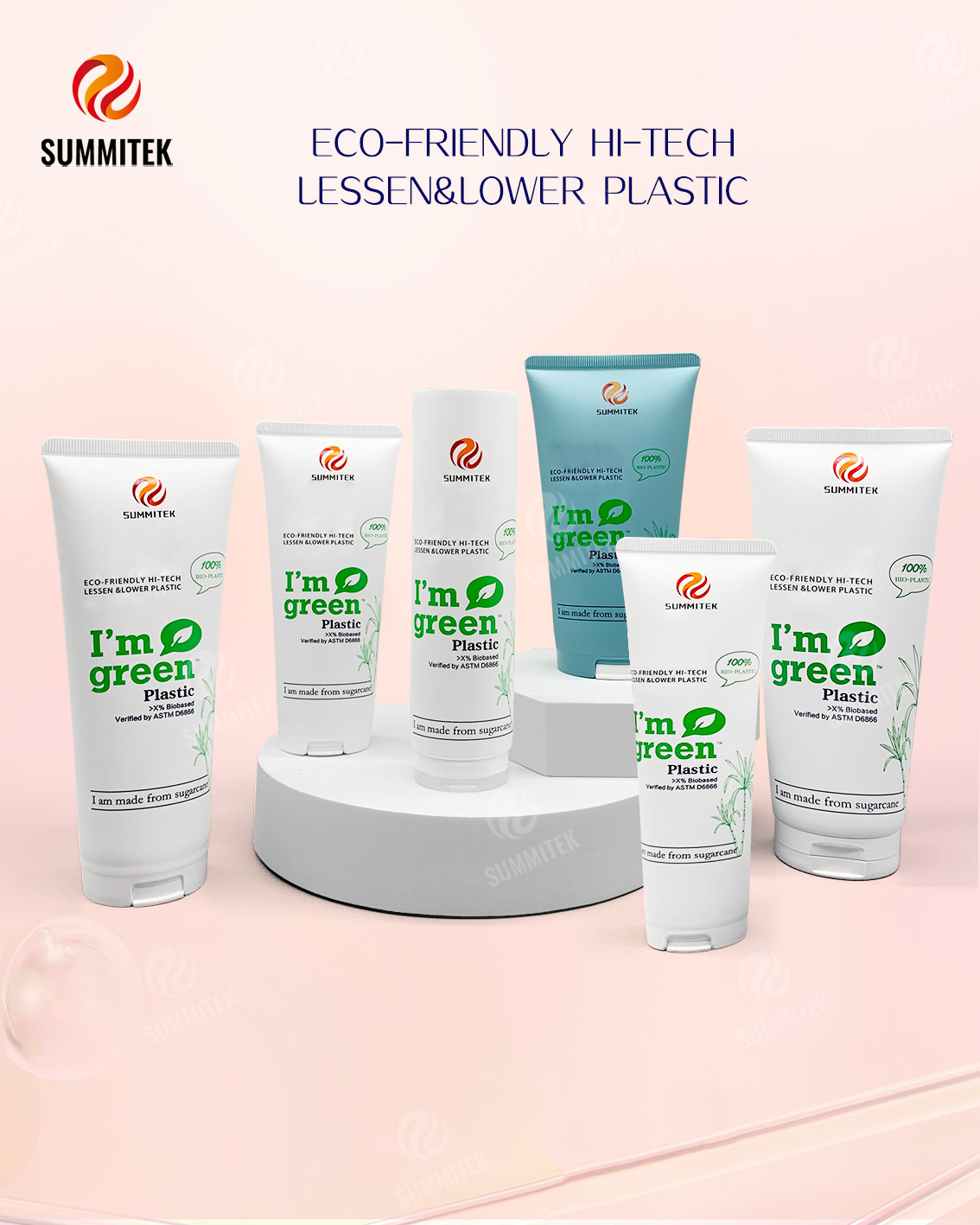 Tubo Biopl&aacute;stico de Cana D35/D40 | Embalagem de cosm&eacute;ticos ecol&oacute;gicos I'm Green&trade;
