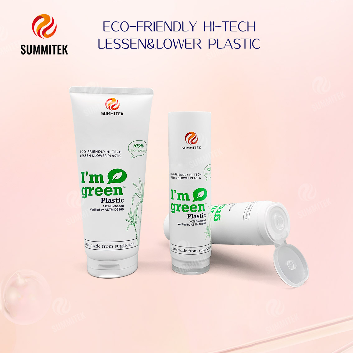 Tubo Biopl&aacute;stico de Cana D35/D40 | Embalagem de cosm&eacute;ticos ecol&oacute;gicos I'm Green&trade;