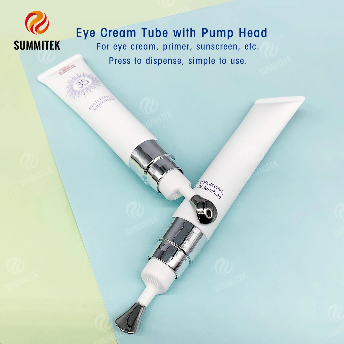 Tubo dispensador de bomba D22 | Ponta de metal refrescante para creme e soro para olhos