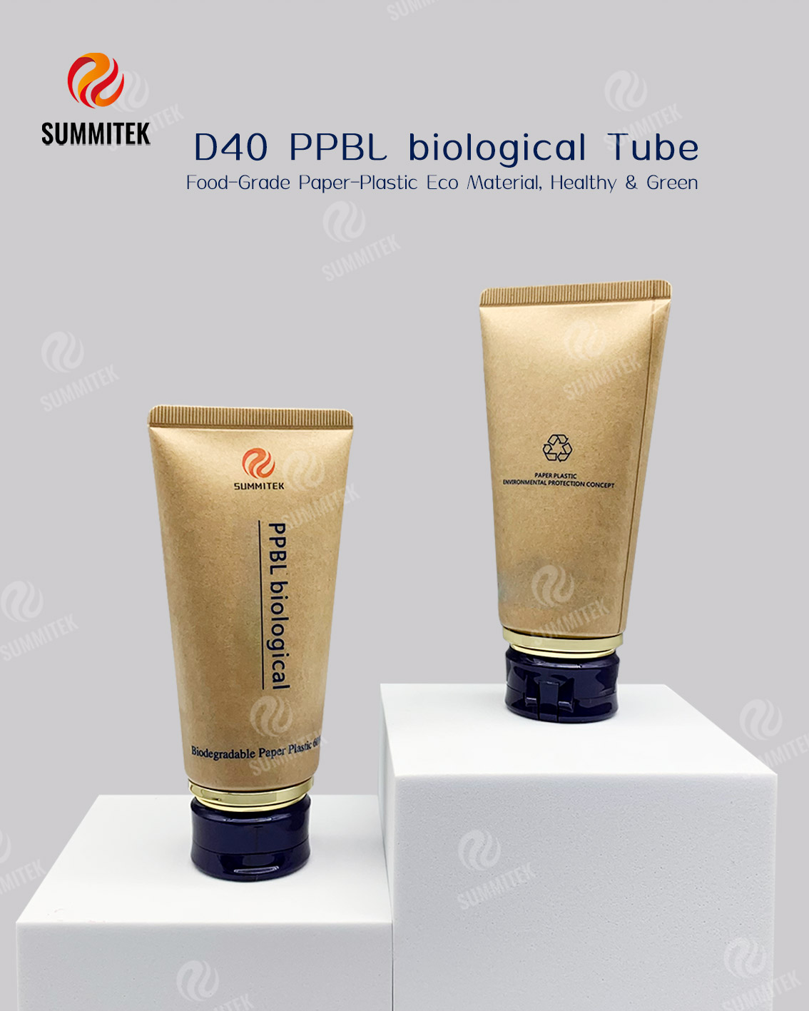 Tubo de papel biodegrad&aacute;vel D40 | Empacotamento cosm&eacute;tico de 60% PPBL Eco
