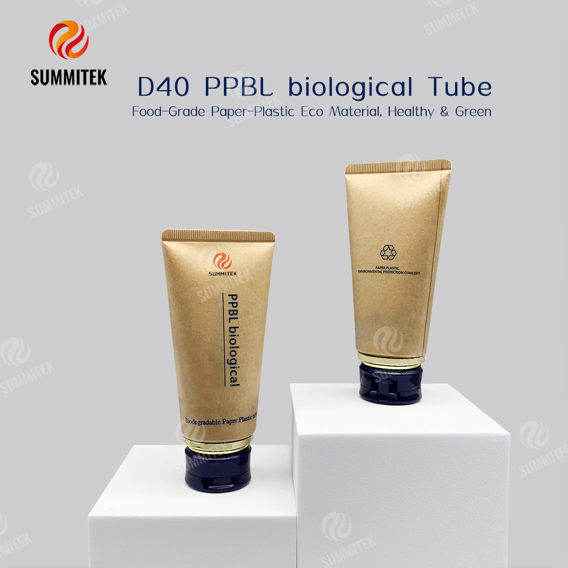 Tubo laminado de papel-pl&aacute;stico D40 com conte&uacute;do de papel de 60% para beleza natural