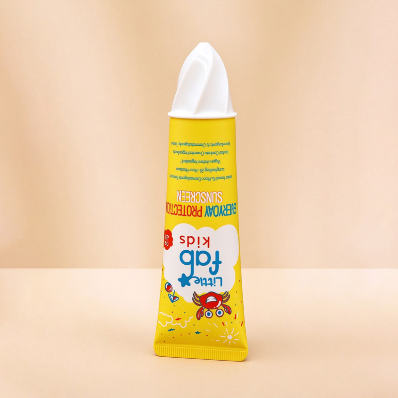 Tubo protetor solar e hidratante infantil com tampa push-on para sorvete