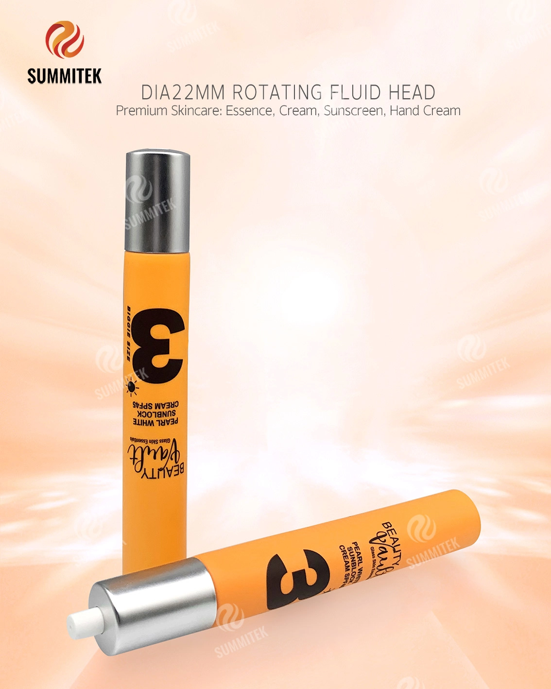 Tubo dispensador rotativo D22 para cuidados com a pele premium