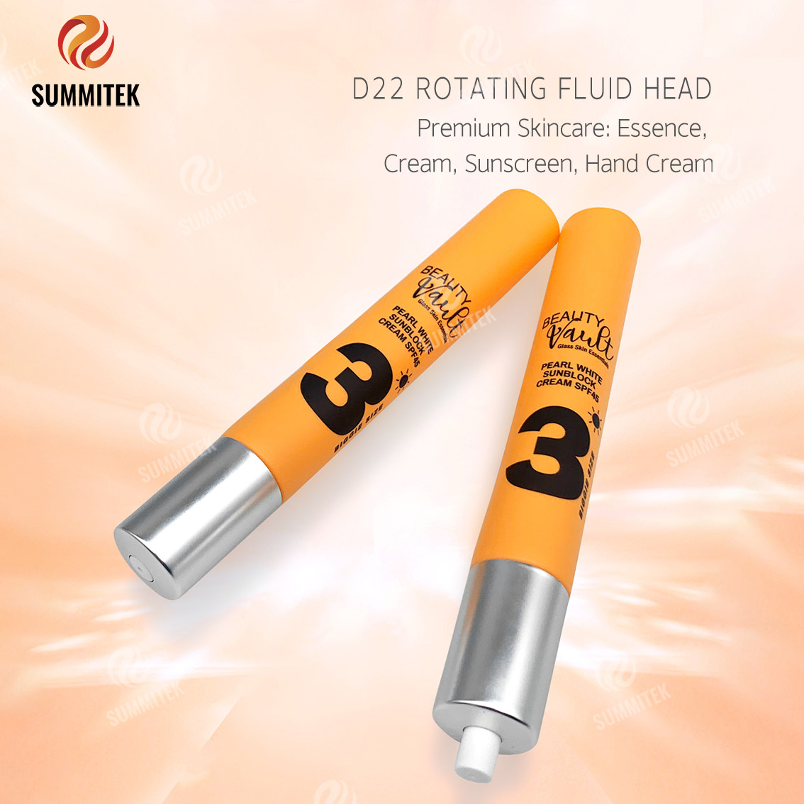 Tubo dispensador rotativo D22 para cuidados com a pele premium