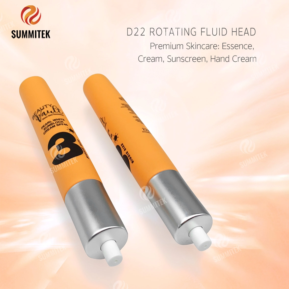 Tubo dispensador rotativo D22 para cuidados com a pele premium