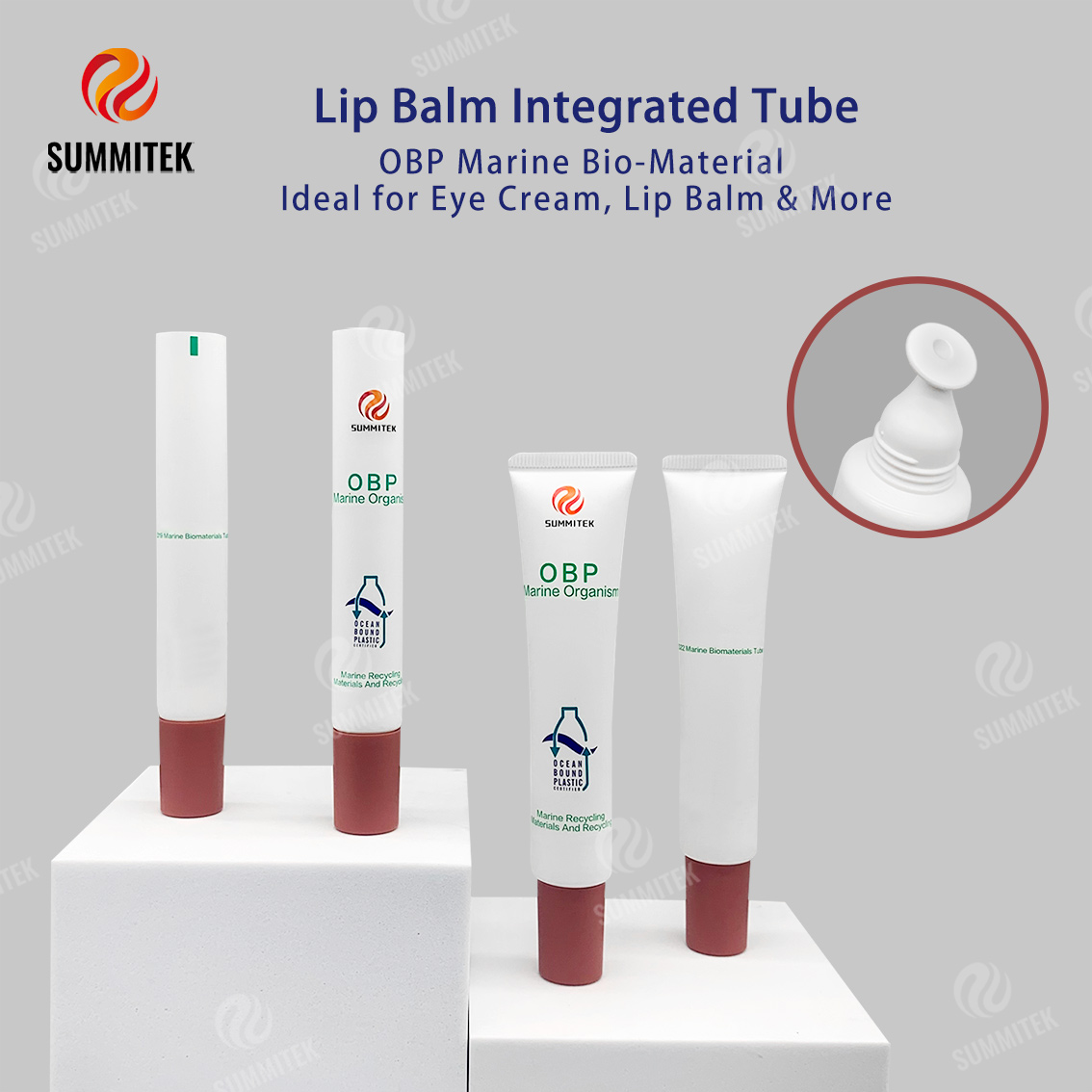 Tubo reciclado para cuidados com l&aacute;bios e olhos OBP Ocean D19 D22 D25