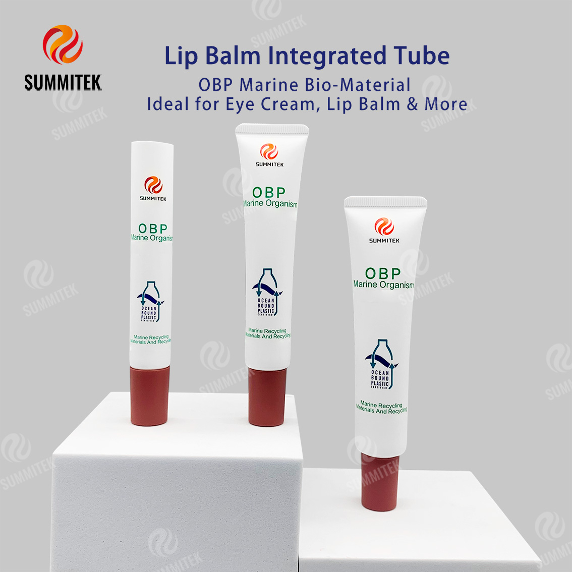 Tubo reciclado para cuidados com l&aacute;bios e olhos OBP Ocean D19 D22 D25